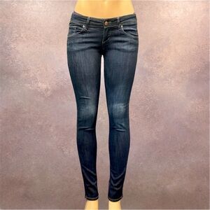 H&M Second Skin Stretch Skinny Jeans Dark Wash Denim 30x32